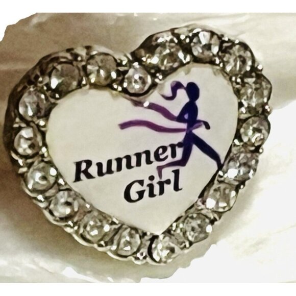 Milestone Sports Jewelry Runner Girl Sneaker Shoelace Rhinestone Charm Heart - Picture 2 of 6